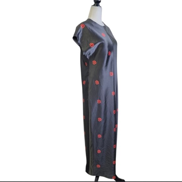 Roucha printed Thick satin Maxi dress - Picture 2 of 6